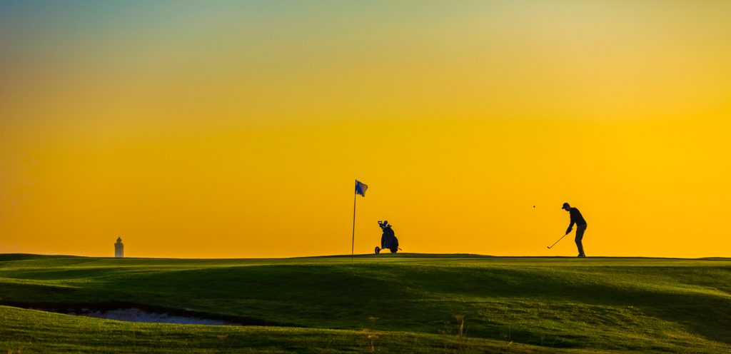 Golfeur au golf d'Etretat