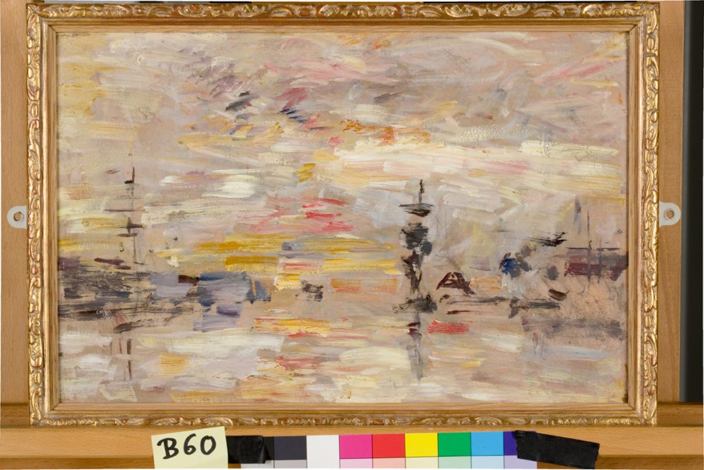 Étude de ciel sur le bassin du commerce du Havre - Tableau d'Eugène Boudin