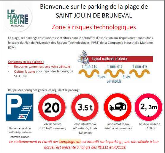 Schließung des Parkplatzes am Strand von Saint Jouin