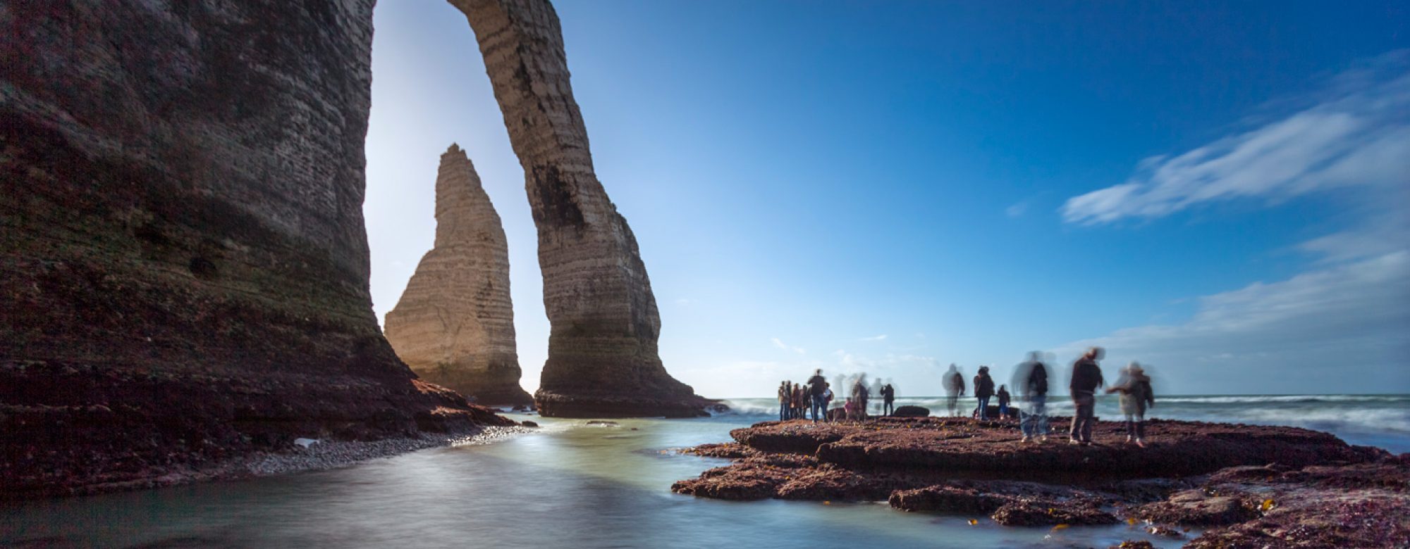 La Porte d'Aval et l'Aiguille d'Etretat à marée basse