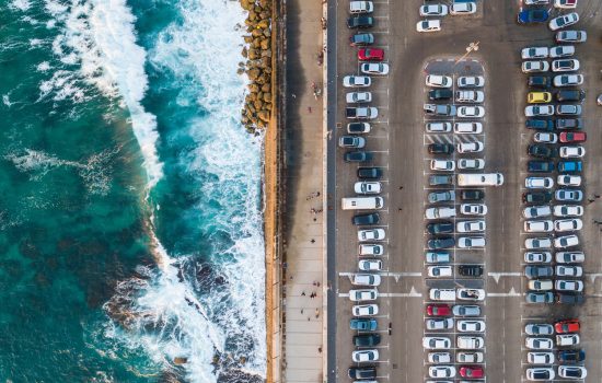 Parking en bord de mer