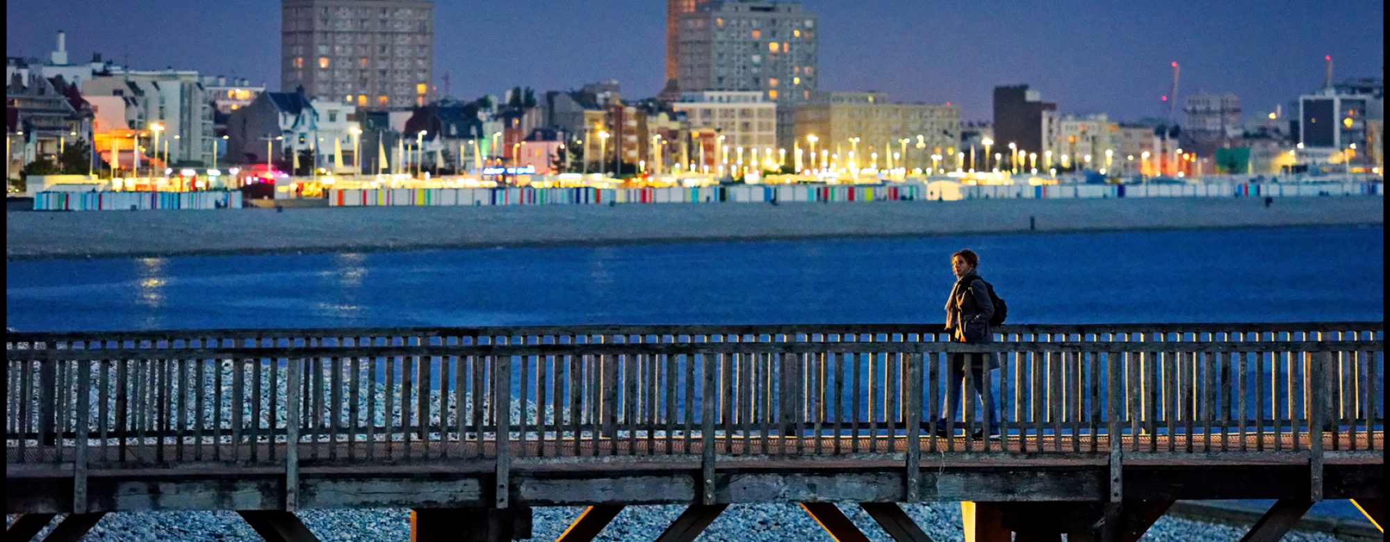 Vue sur l'estacade de Sainte-Adresse et la plage du Havre